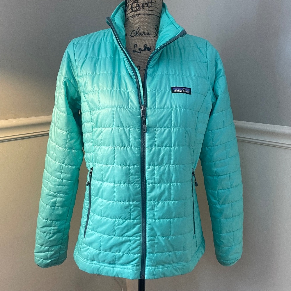 PATAGONIA Sea foam Green Brick Quilting Nana Puff Jacket M